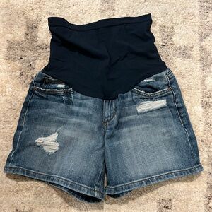 Joe's Jeans Blue and Black Jean Shorts with Stretchy Waistband